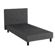 Lit capitonné Triomphe et contemporain : Simili cuir et sommier à lattes en bois