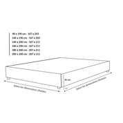 Lit coffre électrique tissu sable, télécommande, sommier flexible