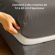 Parure de lit complète gris ardoise, polyester, douce, hypoallergénique