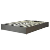 Lit coffre électrique tissu gris, télécommande, sommier flexible