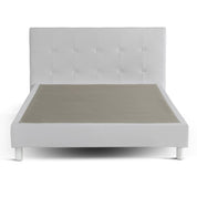 Lit capitonné Triomphe et contemporain : Simili cuir et sommier à lattes en bois