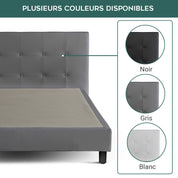 Lit capitonné Triomphe et contemporain : Simili cuir et sommier à lattes en bois