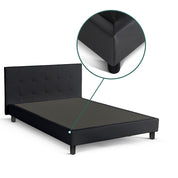 Lit capitonné Triomphe et contemporain : Simili cuir et sommier à lattes en bois