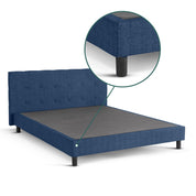 Lit capitonné Majestic moderne : tissu et sommier à lattes en bois