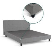 Lit capitonné Majestic moderne : tissu et sommier à lattes en bois