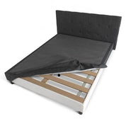 Lit capitonné Majestic moderne : tissu et sommier à lattes en bois