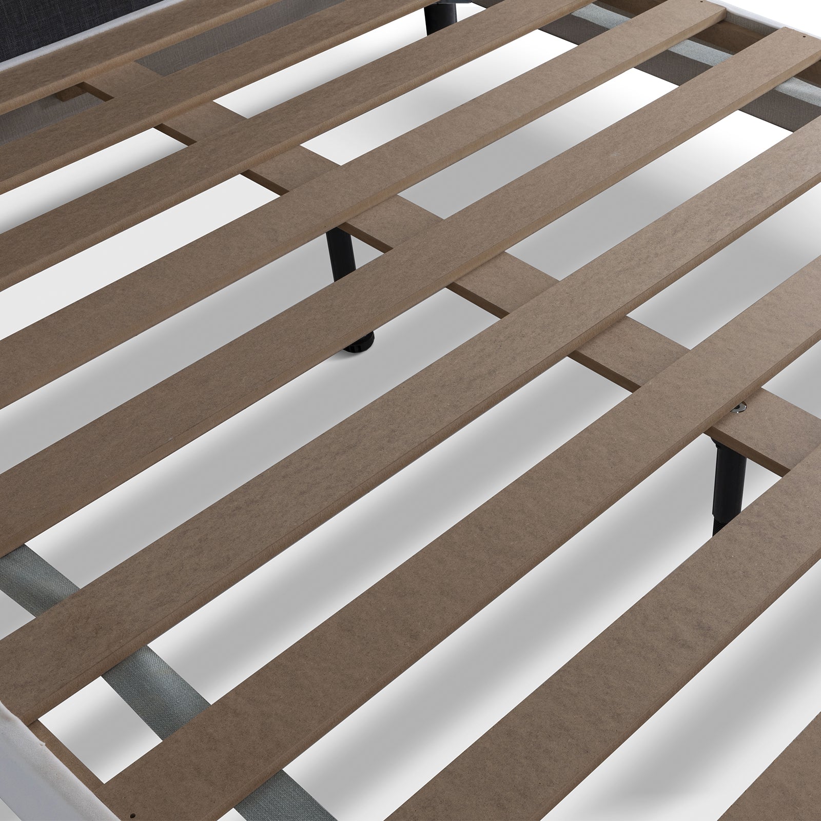 Lit capitonné Majestic moderne : tissu et sommier à lattes en bois