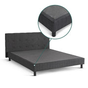 Lit capitonné Majestic moderne : tissu et sommier à lattes en bois