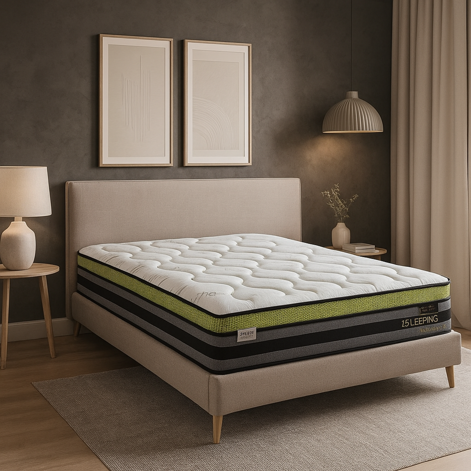 Matelas bi-confort souple/ferme, mémoire de forme, ressorts
