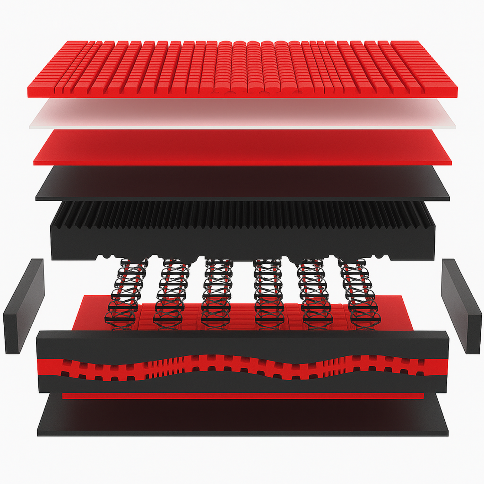 Matelas mémoire de forme, ressorts carbone et déhoussable