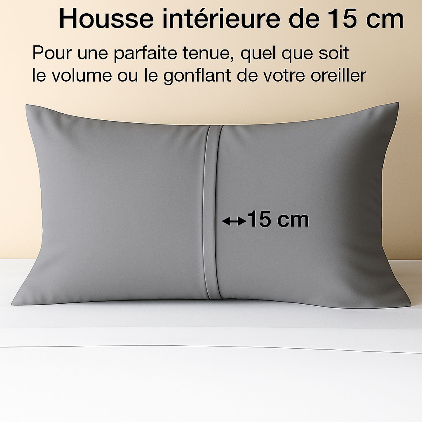 Parure de lit complète gris perle, polyester, douce, hypoallergénique