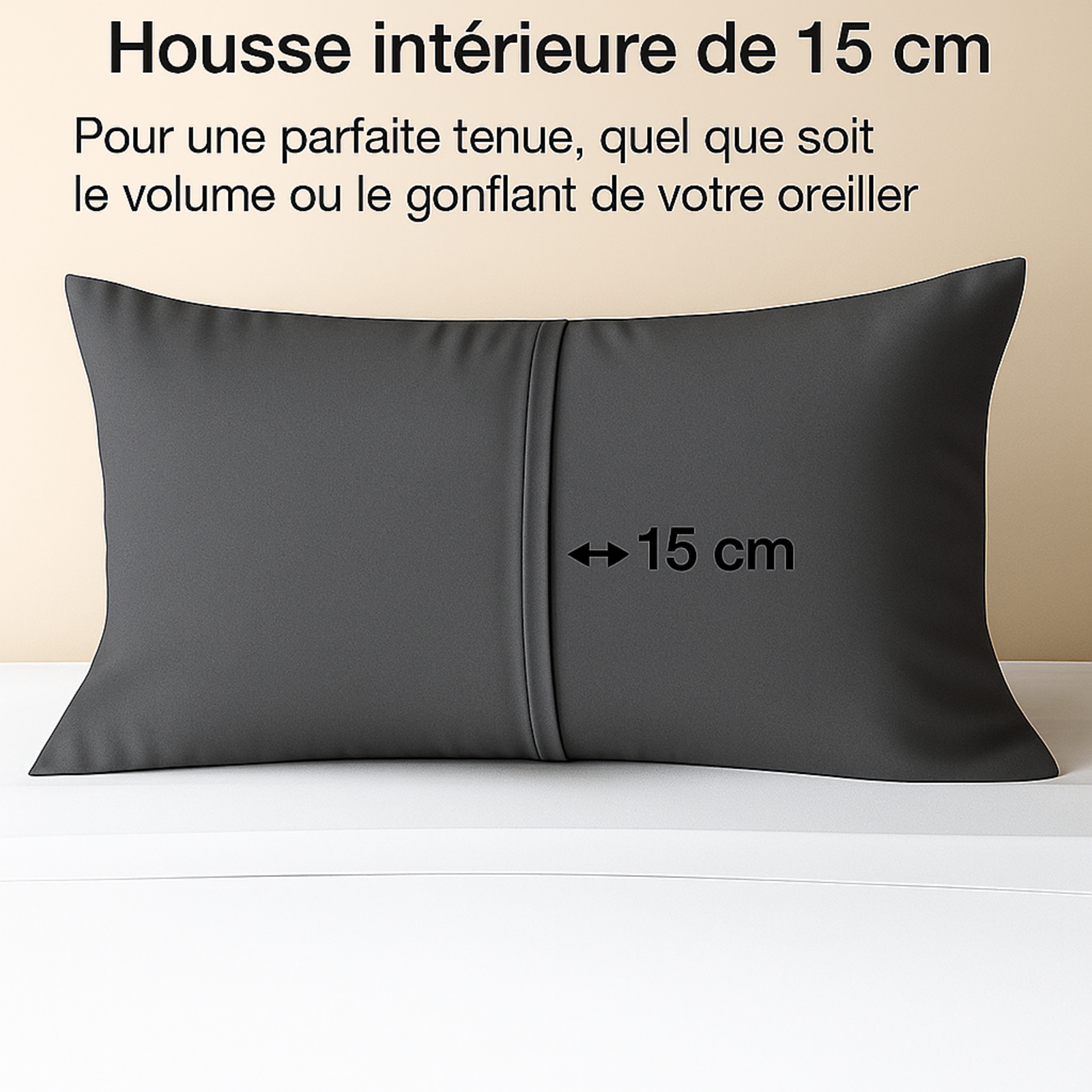 Parure de lit complète gris ardoise, polyester, douce, hypoallergénique