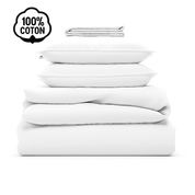 Parure de lit coton blanc, douceur