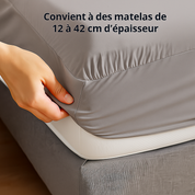 Parure de lit complète gris perle, polyester, douce, hypoallergénique