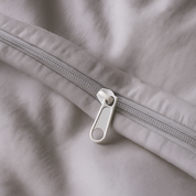 Parure de lit complète gris perle, polyester, douce, hypoallergénique