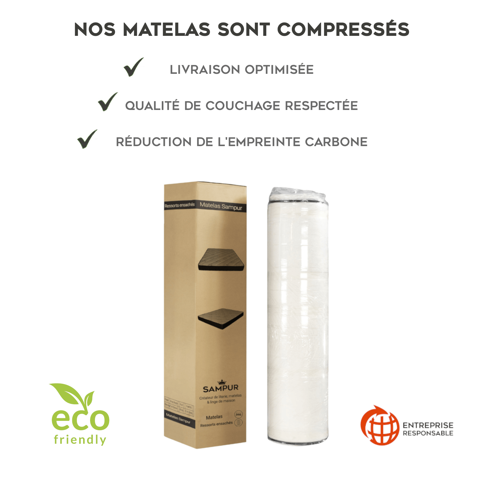 Matelas latex, ressorts ensachés, mémoire de forme