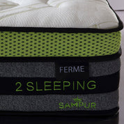 Matelas bi-confort souple/ferme, mémoire de forme, ressorts
