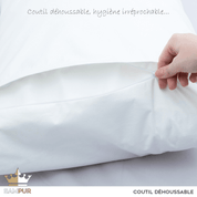 Traversin mémoire de forme, soutien cervical, déhoussable